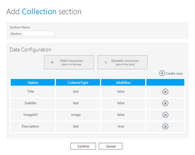 create the following structure